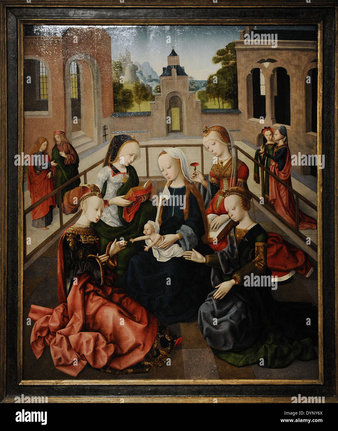 Master of the Virgo inter Virgines (active c. 1475-1510). The Virgin and Child with Four Holy Virgins, c. 1495-1500. Stock Photo