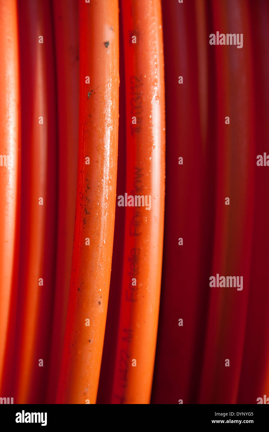 Fibre optic ducting for B4RN in the Lune Valley, Lancashire Stock Photo