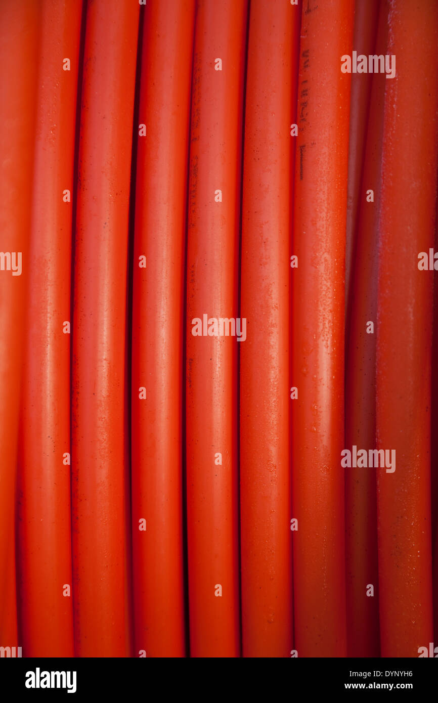 Fibre optic ducting for B4RN in the Lune Valley, Lancashire Stock Photo