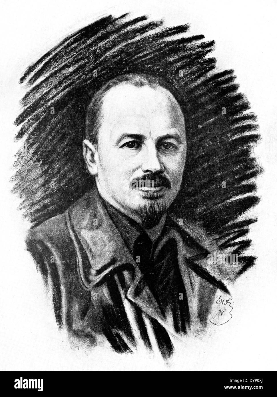 Nikolai Bukharin (1888-1938), Russian Bolshevik revolutionary, Soviet politician, illustration from Soviet encyclopedia, 1927 Stock Photo