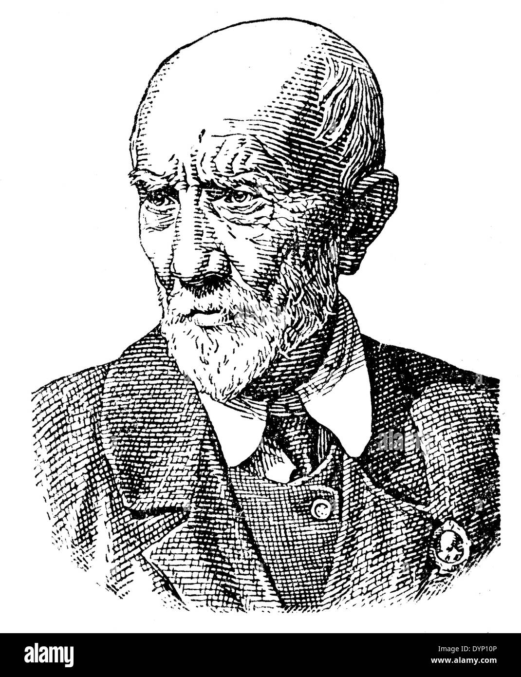 Ivan Michurin (1855-1935), Russian botanist, practitioner of selection, illustration from Soviet encyclopedia, 1938 Stock Photo