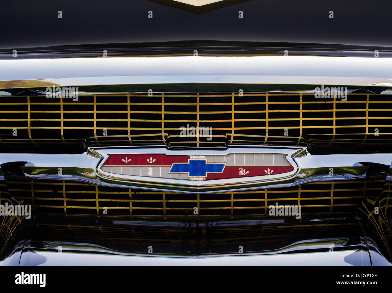 1957 Chevrolet, Bel Air. Chevy. Grille and badge. Classic American