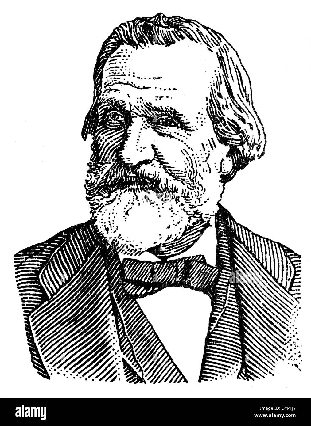 Giuseppe Verdi (1813-1901), Italian Romantic composer, illustration from Soviet encyclopedia, 1928 Stock Photo