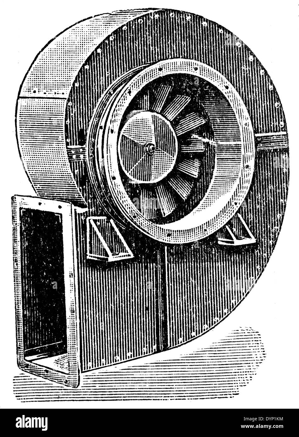 Rateau turbine, illustration from Soviet encyclopedia, 1928 Stock Photo