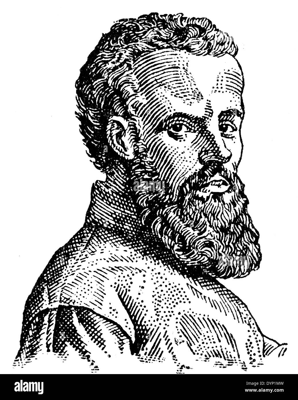 Andreas Vesalius (1514-1564), Brabantian, anatomist, physician, illustration from Soviet encyclopedia, 1928 Stock Photo