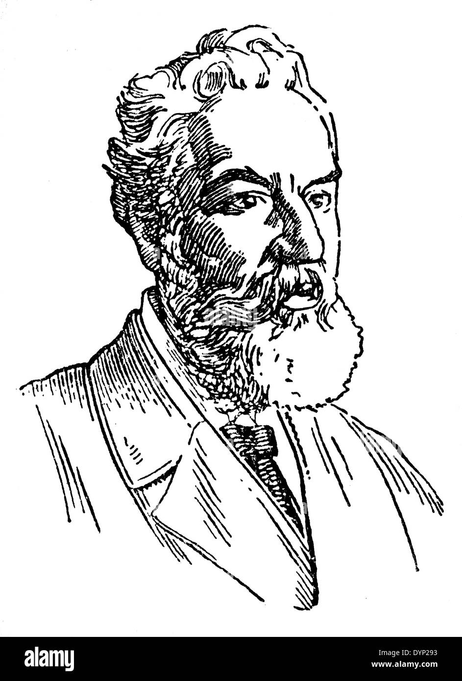 Alexander Graham Bell (1847-1922), scientist, inventor, engineer and innovator, illustration from Soviet encyclopedia, 1927 Stock Photo