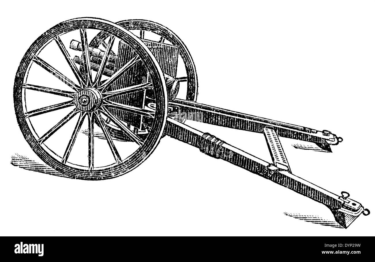 French 37 mm cannon (1916), illustration from Soviet encyclopedia, 1927 Stock Photo