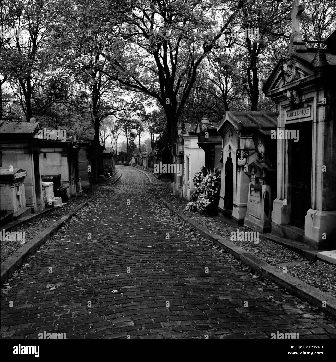 Père Lachaise Cemetery in Paris Stock Photo