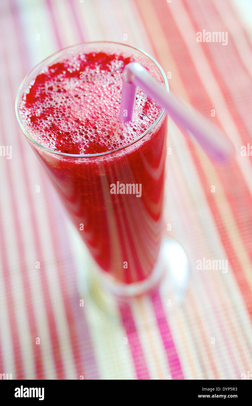 Vegetable smoothie with beets and mango. Stock Photo