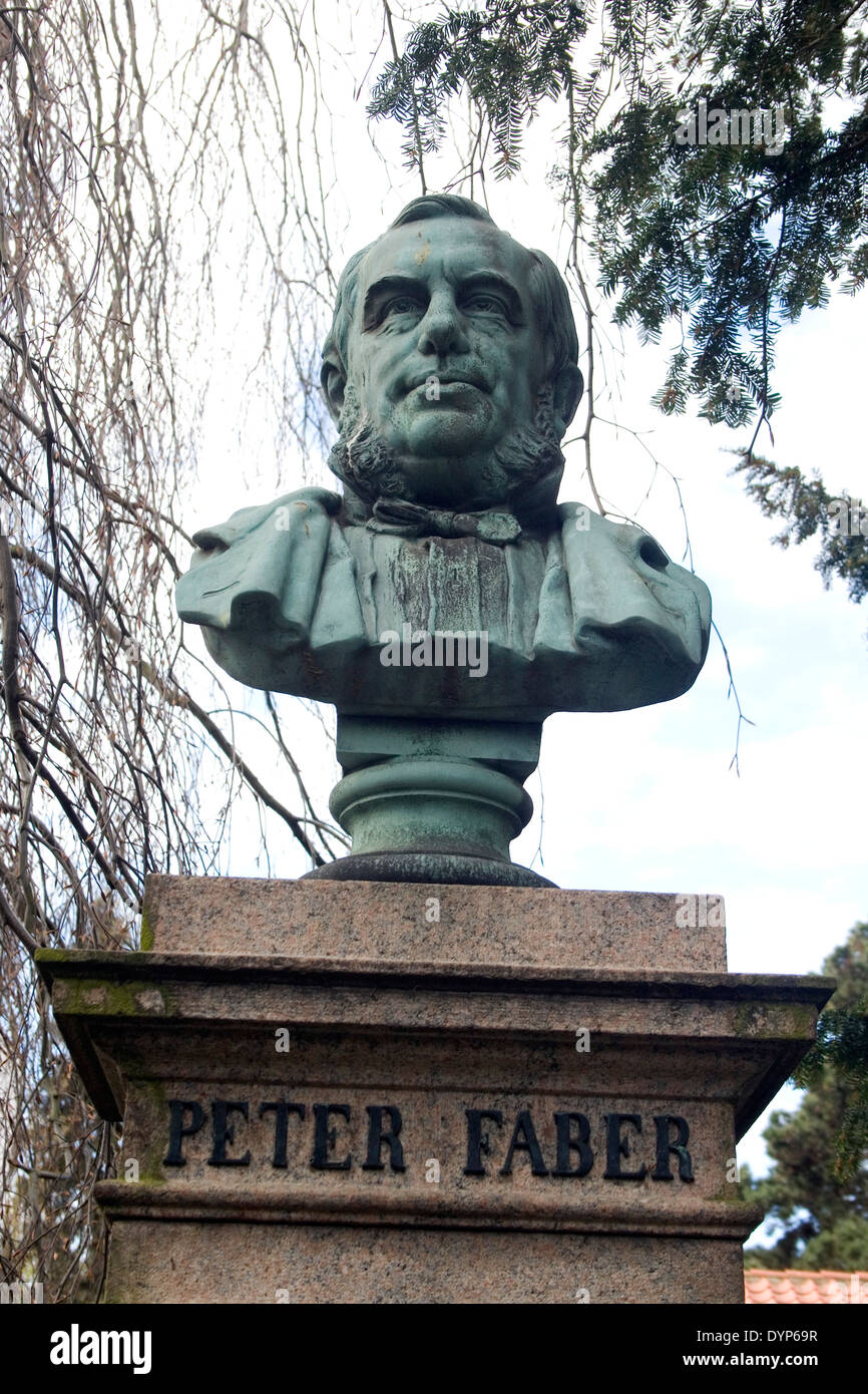 Headstone of Peter Faber, telecommunications pioneer of Denmark Stock Photo