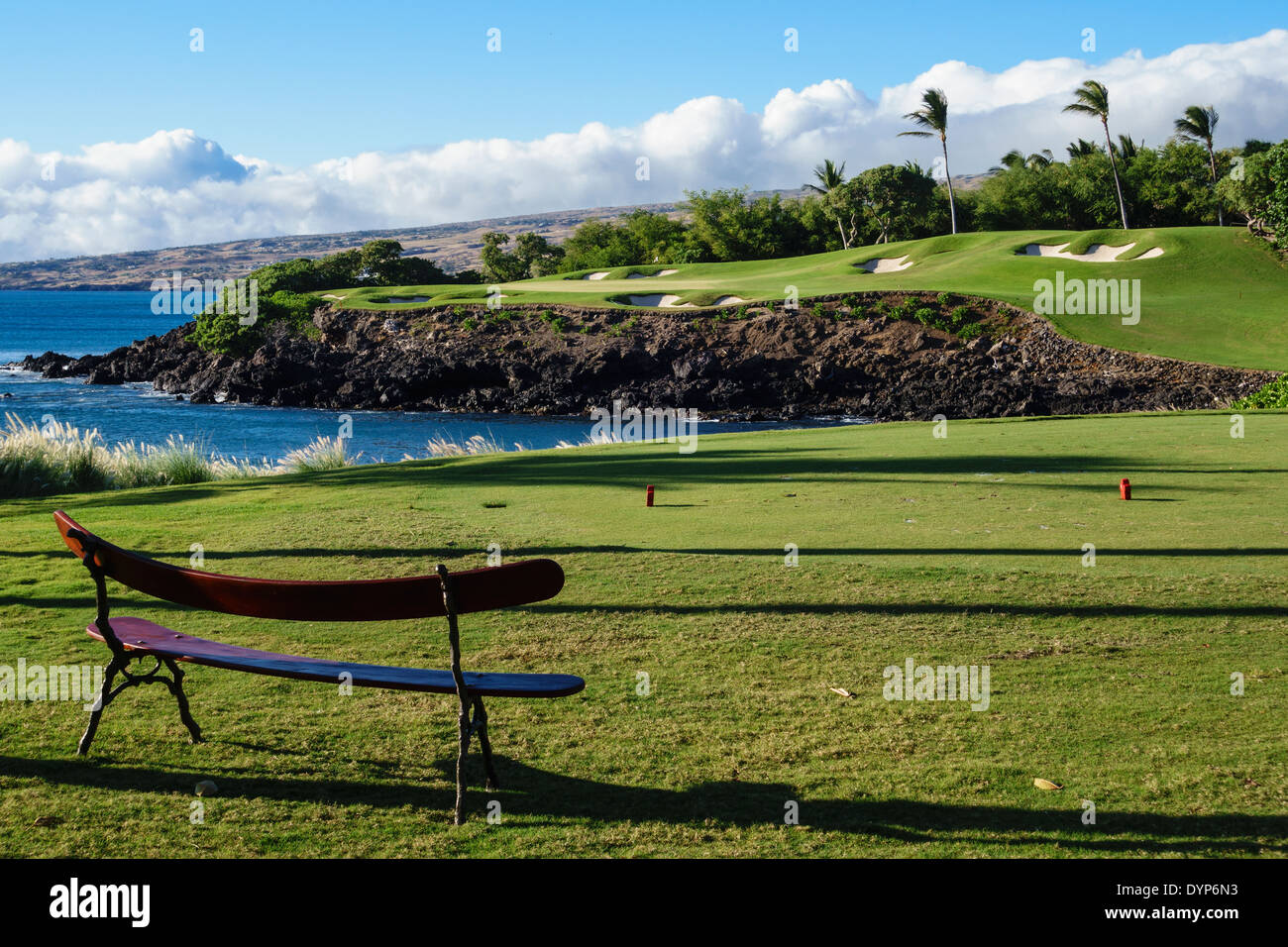 Tee box of signature third hole of Mauna Kea Golf Course in Hawaii Stock Photo Alamy