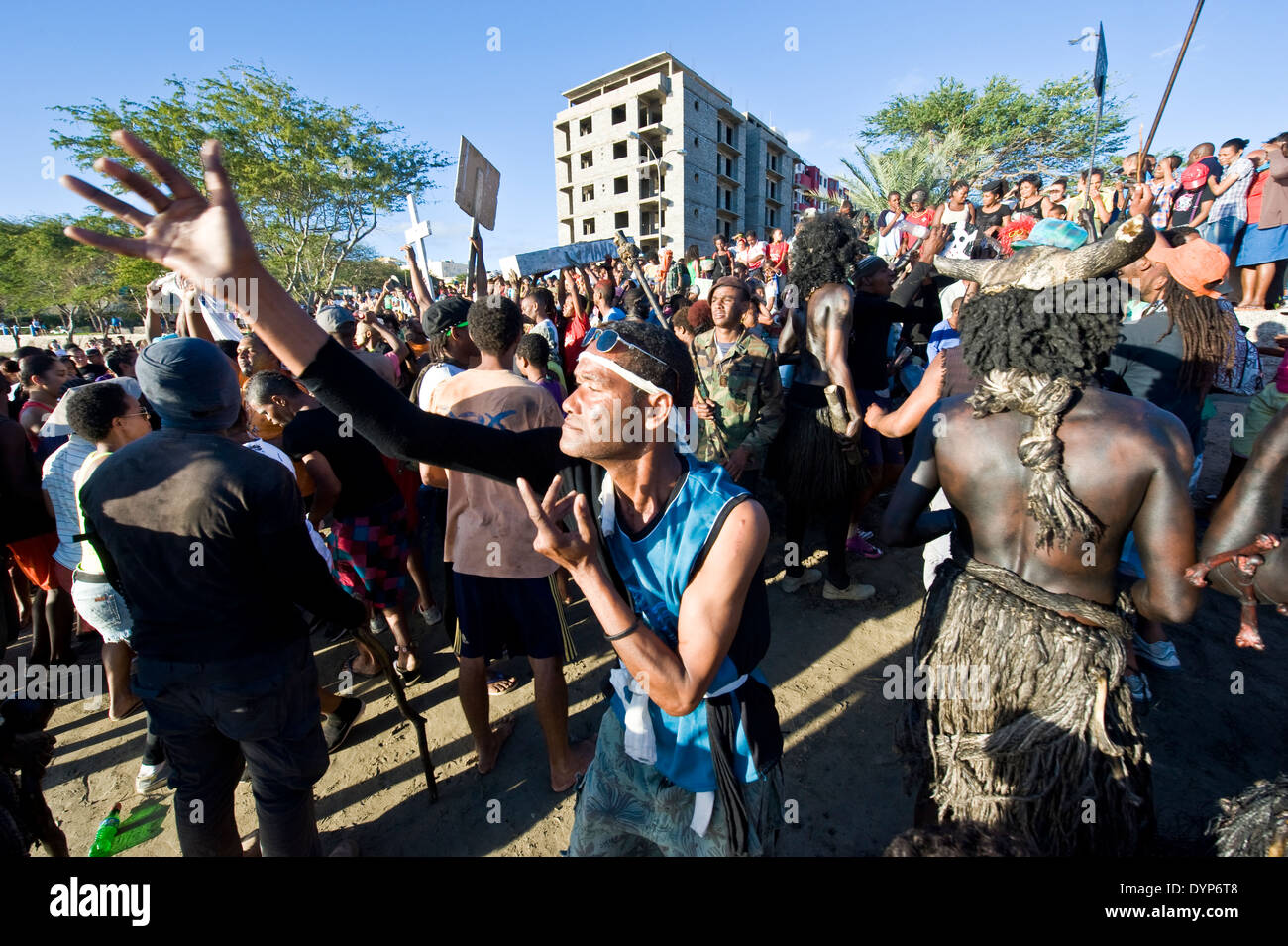Mandinga parade in Mindelo, Cabo Verde - an African tradition in Stock