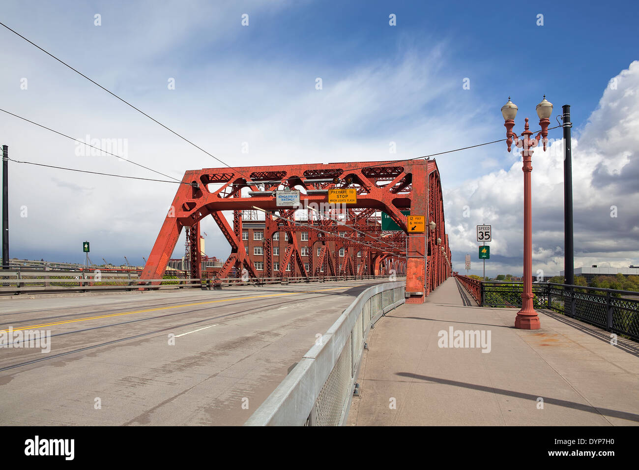 Broadway Bridge in Portland Oregon Stock Photo