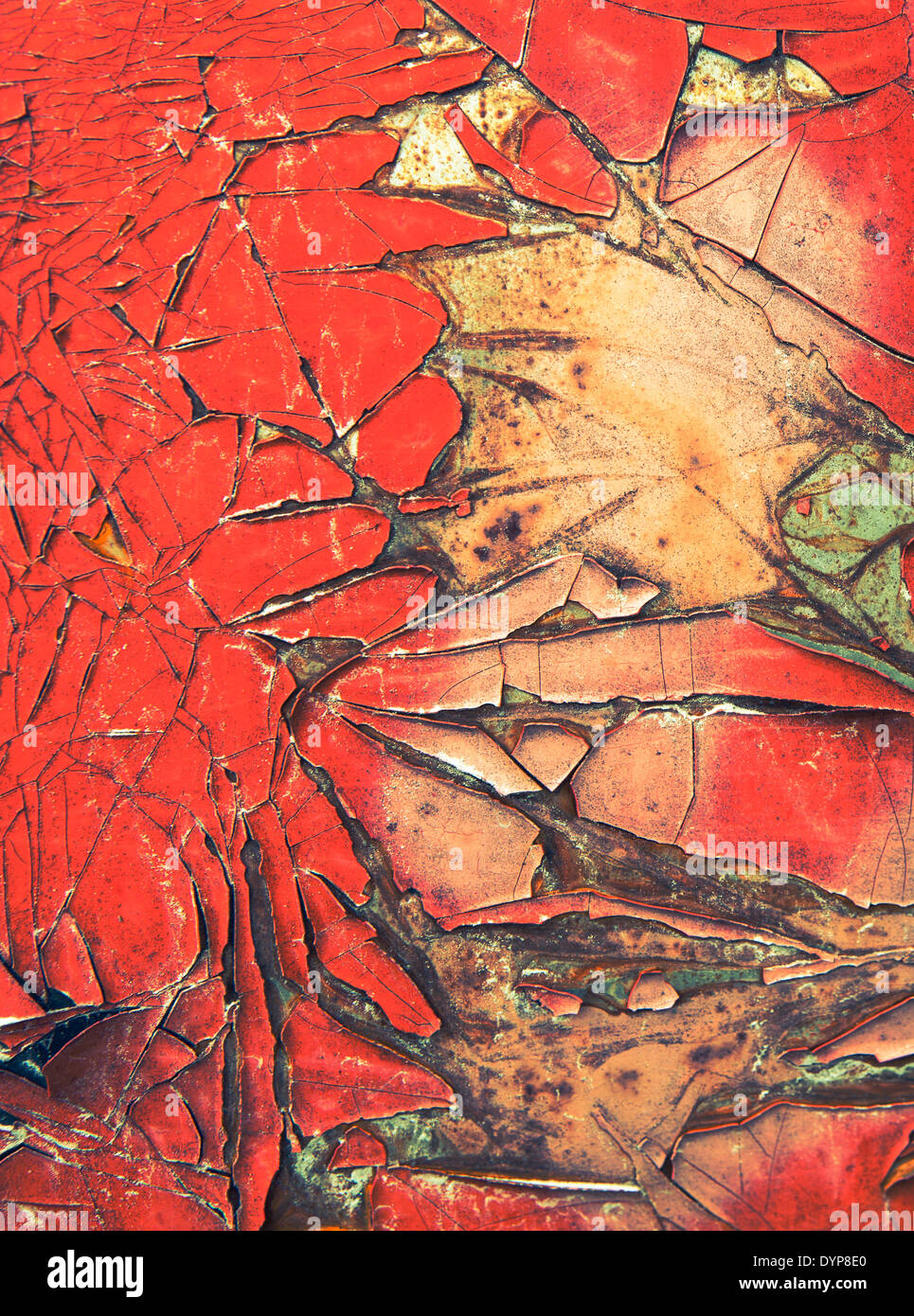 Industrial old paint chips peeling red texture worn yellow hires stock