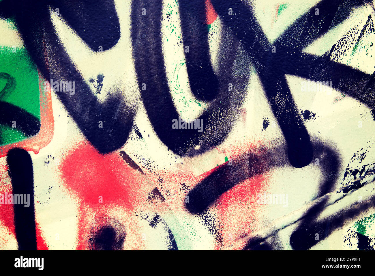 Abstract metal wall with graffity as background Stock Photo