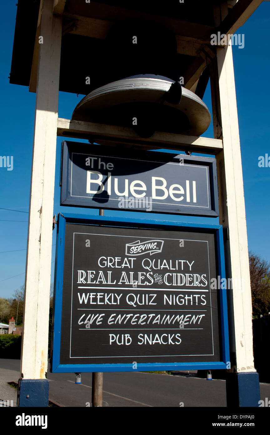The Blue Bell pub sign, Sandiacre, Derbyshire, England, UK Stock Photo