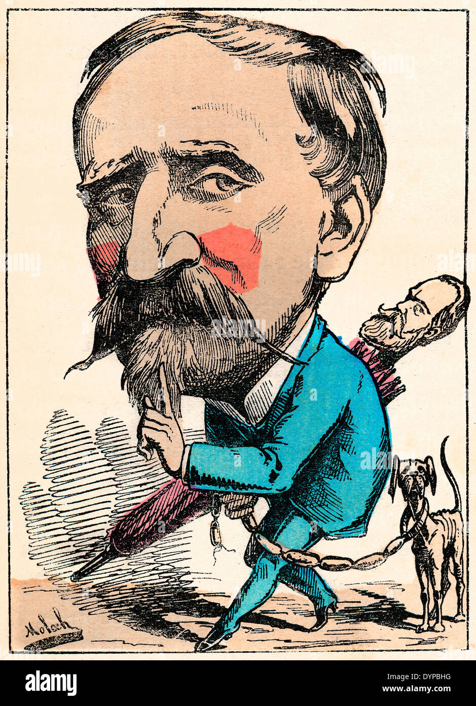 Henri Eugène Philippe Louis d'Orléans, duc d'Aumale, 1822-1897, a French politician, political caricature, 1882, by Alphonse Hec Stock Photo