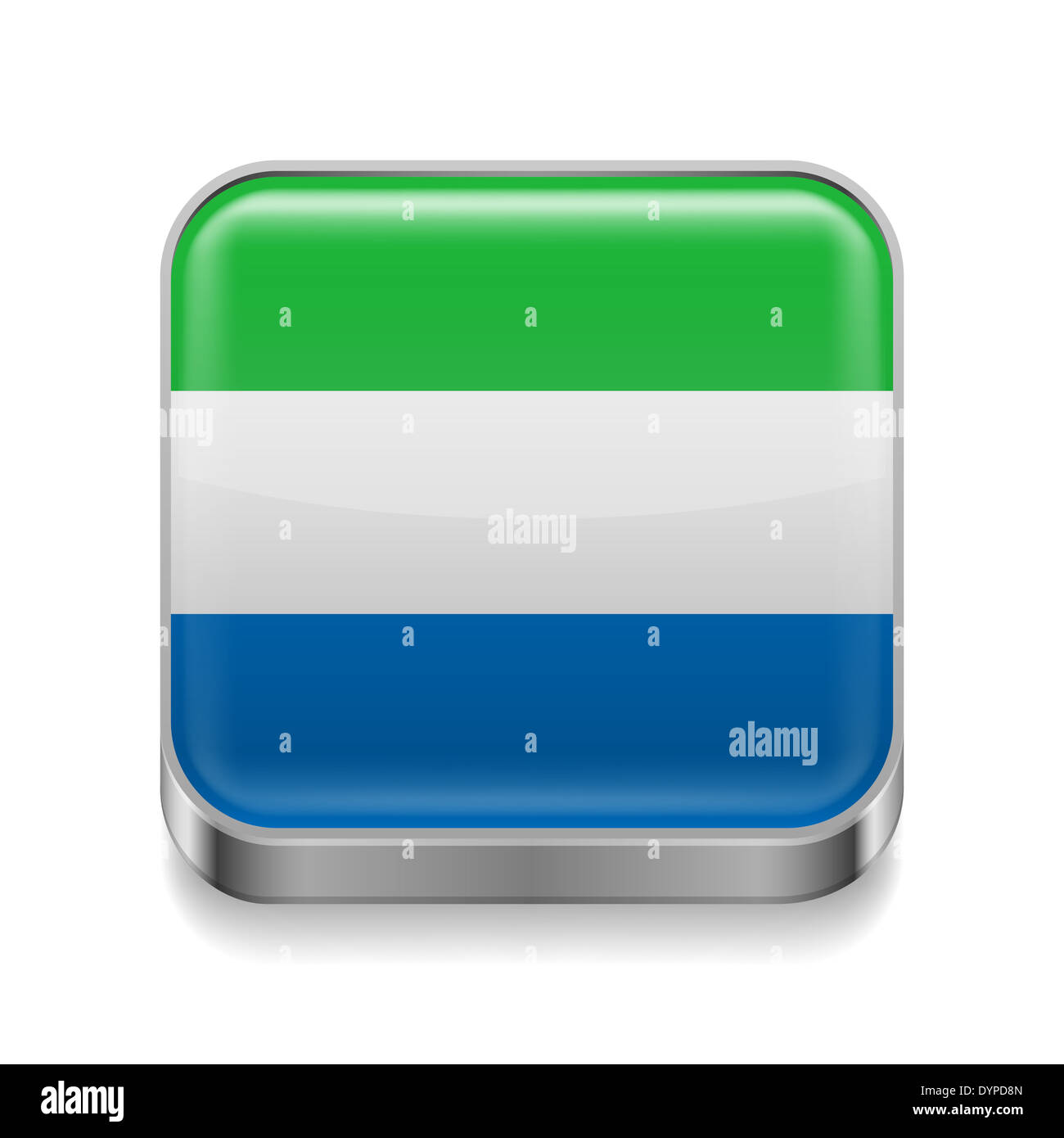 Metal square icon with flag colors of Sierra Leone Stock Photo - Alamy