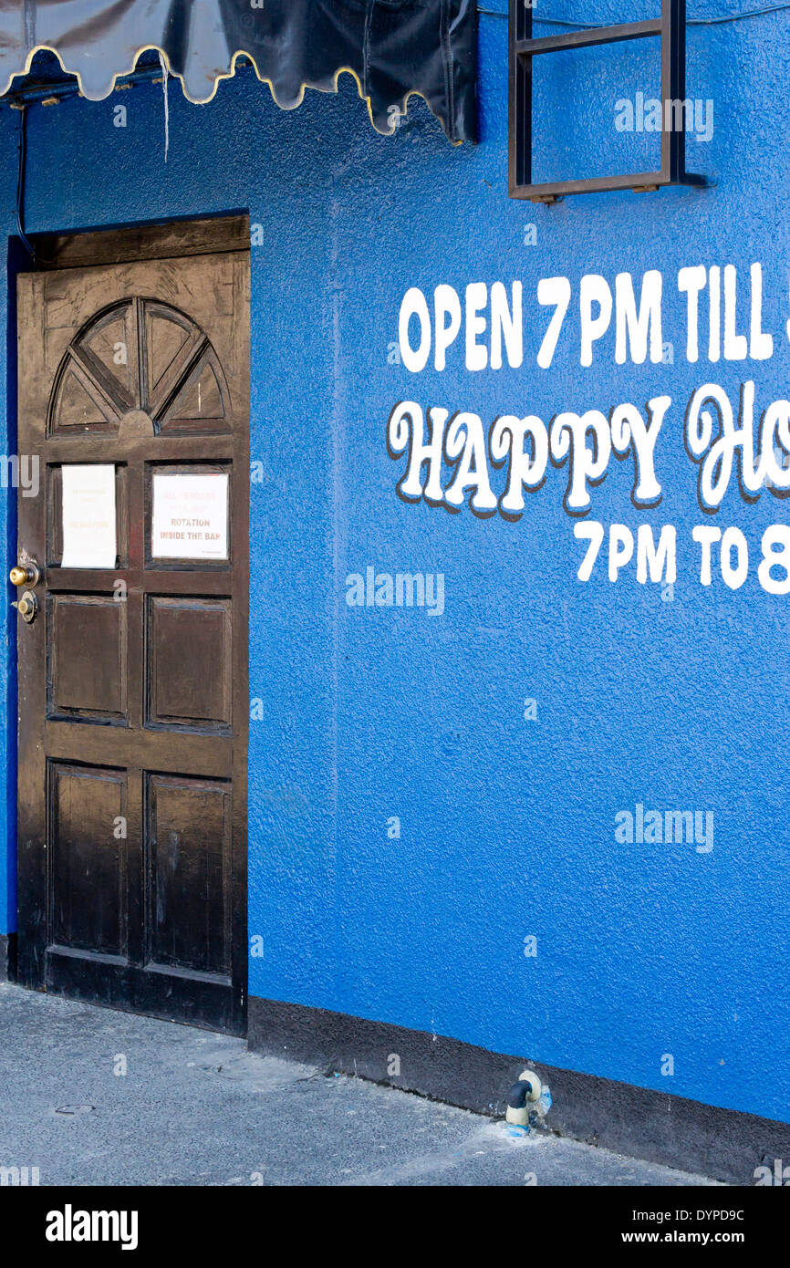 Happy Hour Sign In Angeles City Luzon Philippines Stock Photo
