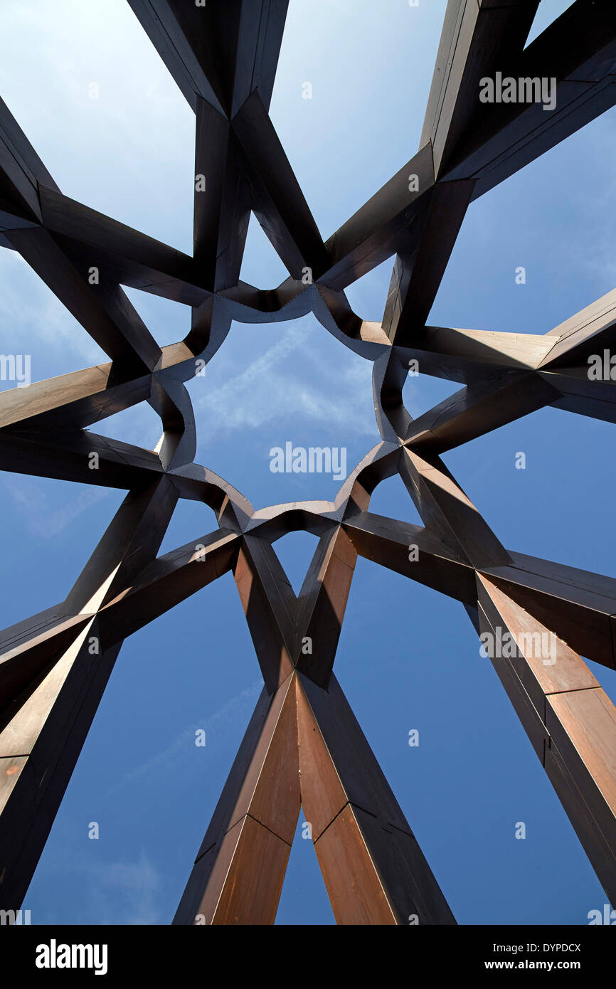Sufi Memorial, Banbury, United Kingdom. Architect: Borheh, 2013. Abstract view from within. Stock Photo