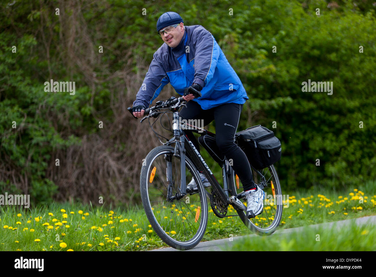 Bicycle path, leisure, regeneration, people, sports Stock Photo