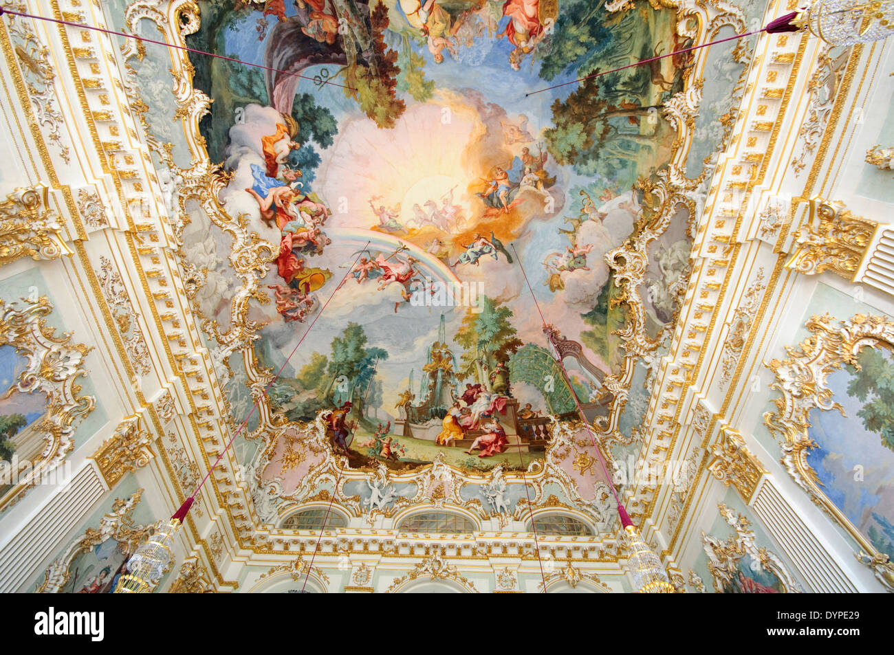 Germany, Bavaria, Munich, Schloss Nymphenburg Palace, Room Stock Photo