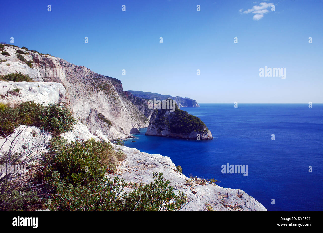 cliff coast of the Greek island of Zakynthos Stock Photo