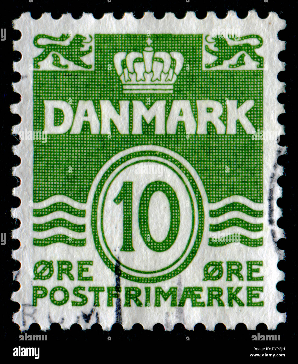 DENMARK - CIRCA 1960 : a stamp printed in Denmark shows 10 crowns, series, circa 1960 Stock Photo