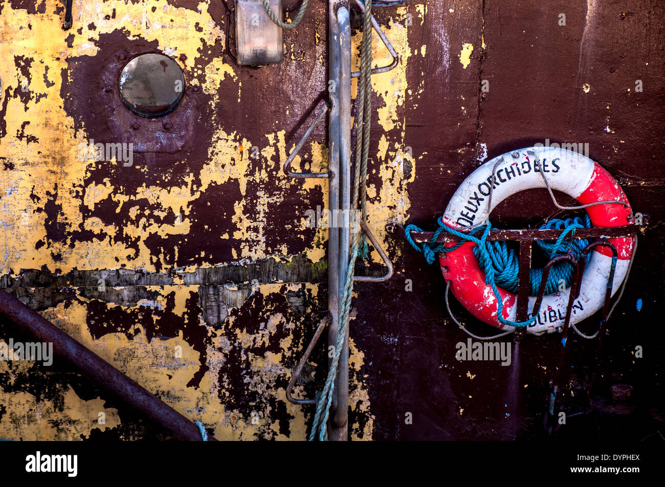 Decaying rusty old fishing boat trawler detail Stock Photo Alamy