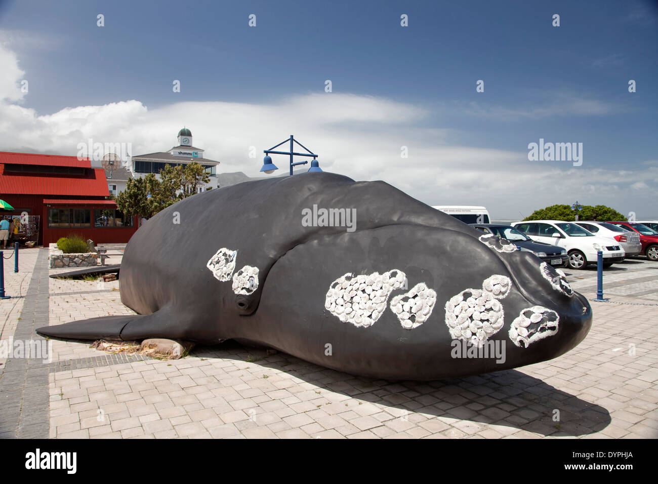 giant whale in front of the Whale House Museum in Hermanus, Western Cape, South Africa Stock Photo