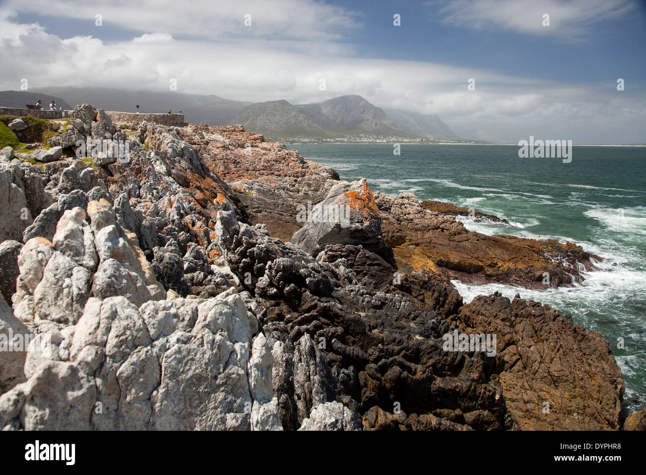 the rocky coast at Hermanus, Western Cape, South Africa Stock Photo
