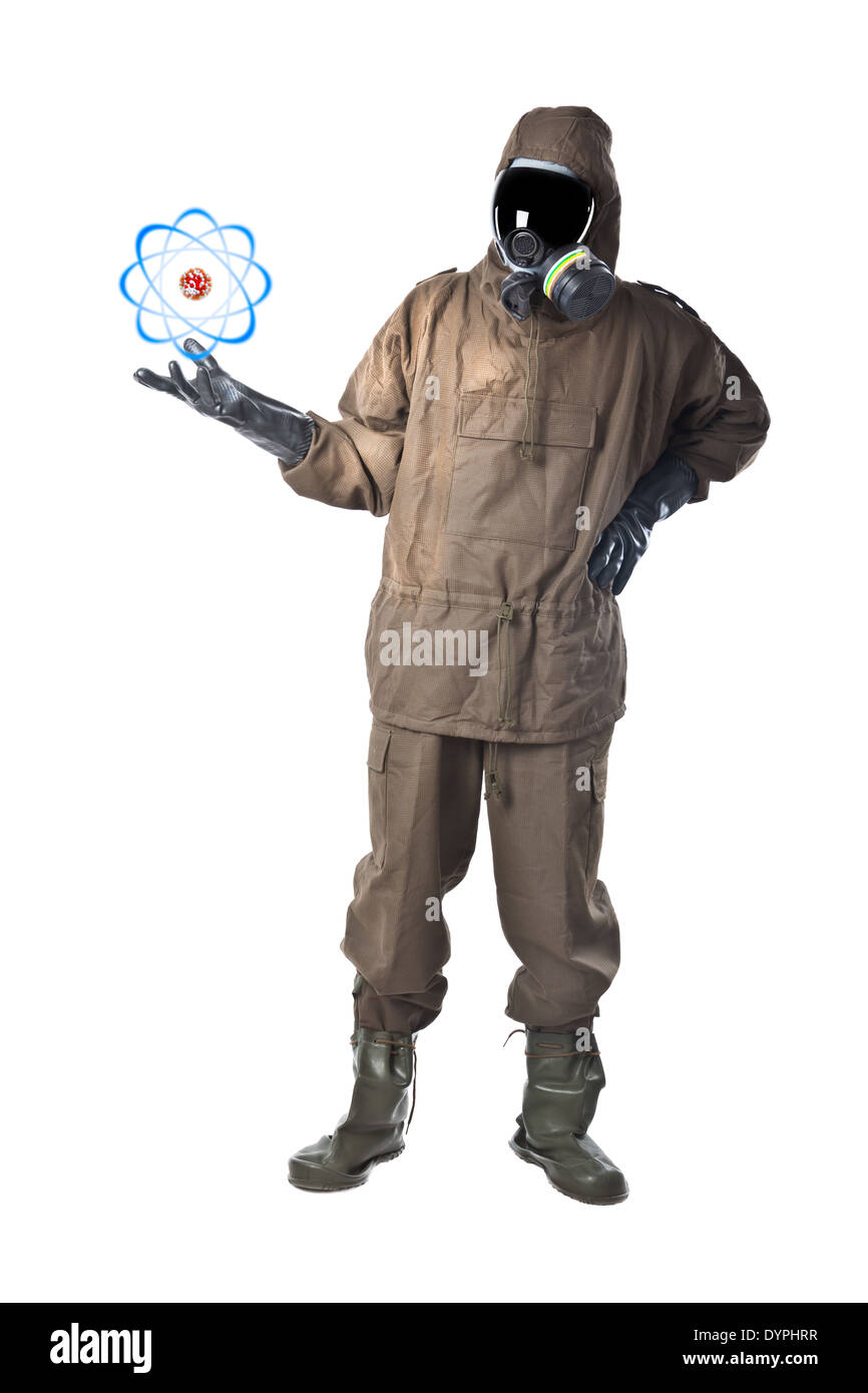 A man wearing an NBC Suit (Nuclear - Biological - Chemical) Stock Photo