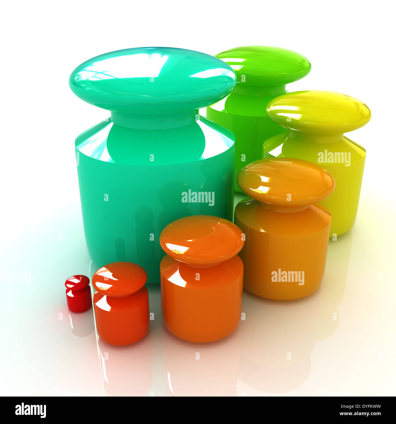 Colorfull weight scale on a white Stock Photo - Alamy