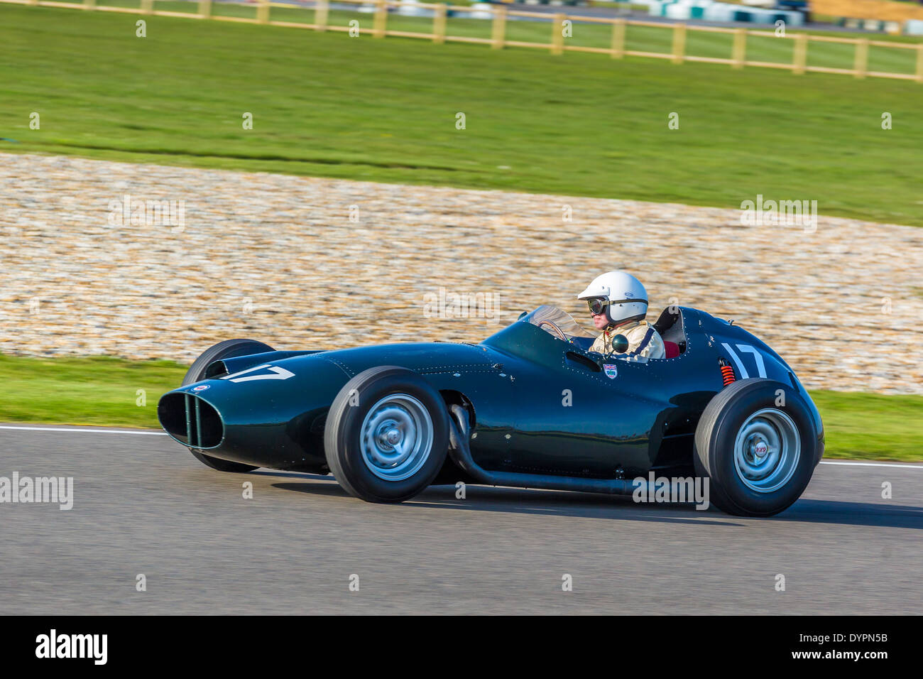 1958 BRM Type 25 with driver Gary Pearson during the Brabham Trophy race. 72nd Goodwood members meeting, Sussex, UK. Stock Photo