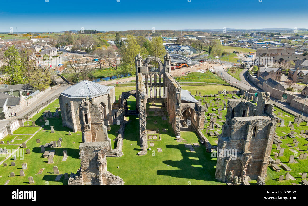 ELGIN CATHEDRAL VIEW OF THE BUILDINGS AND GROUNDS FROM THE TOWER MORAY SCOTLAND Stock Photo Alamy