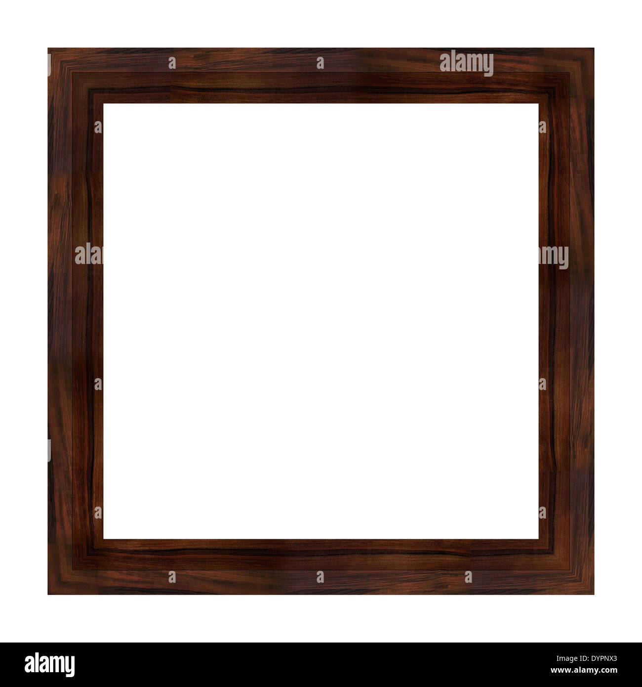 Antique wooden photo picture frame with white background Stock Photo