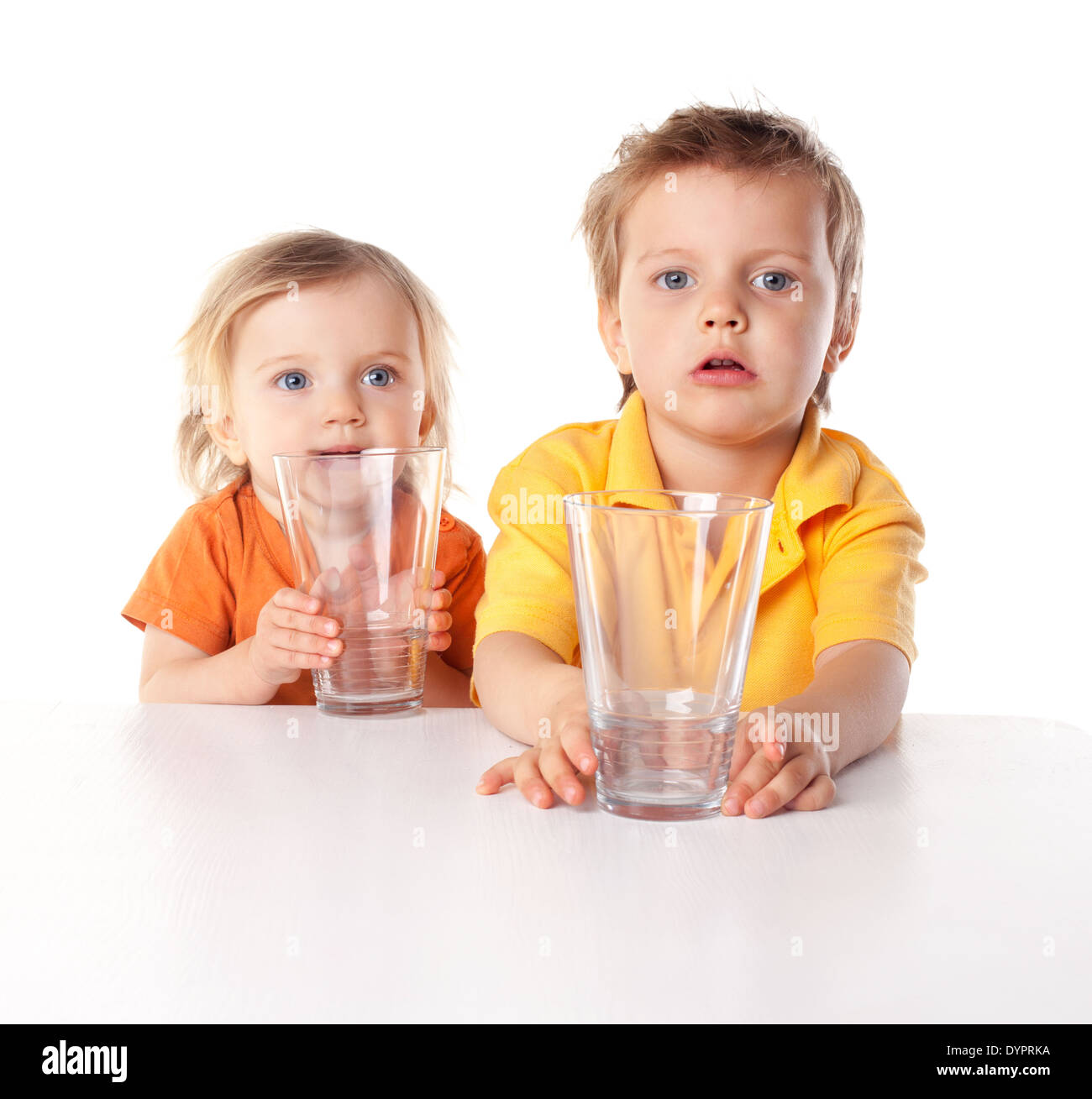 Little children hold glass Stock Photo Alamy
