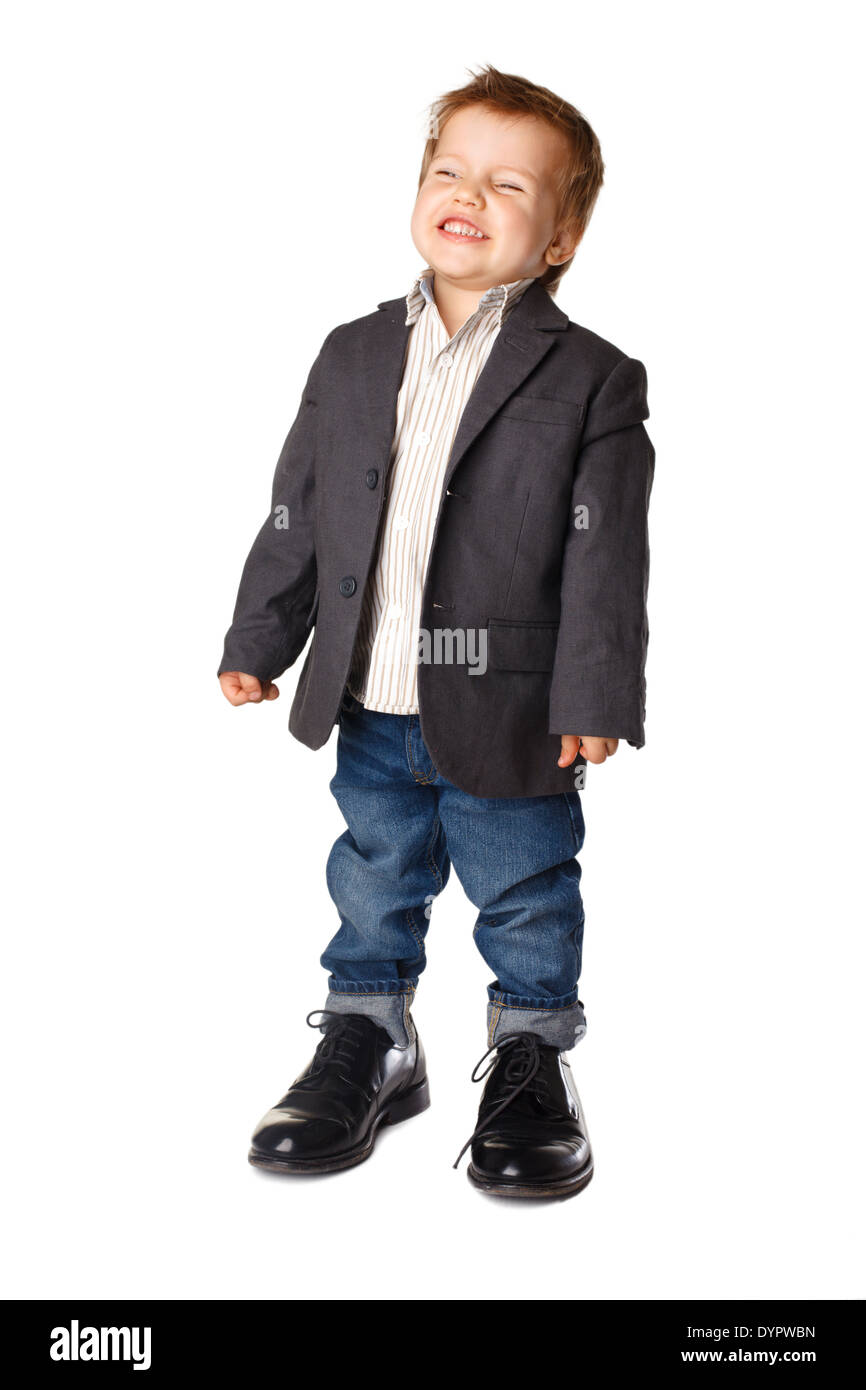 Little boy on the big shoes Stock Photo - Alamy