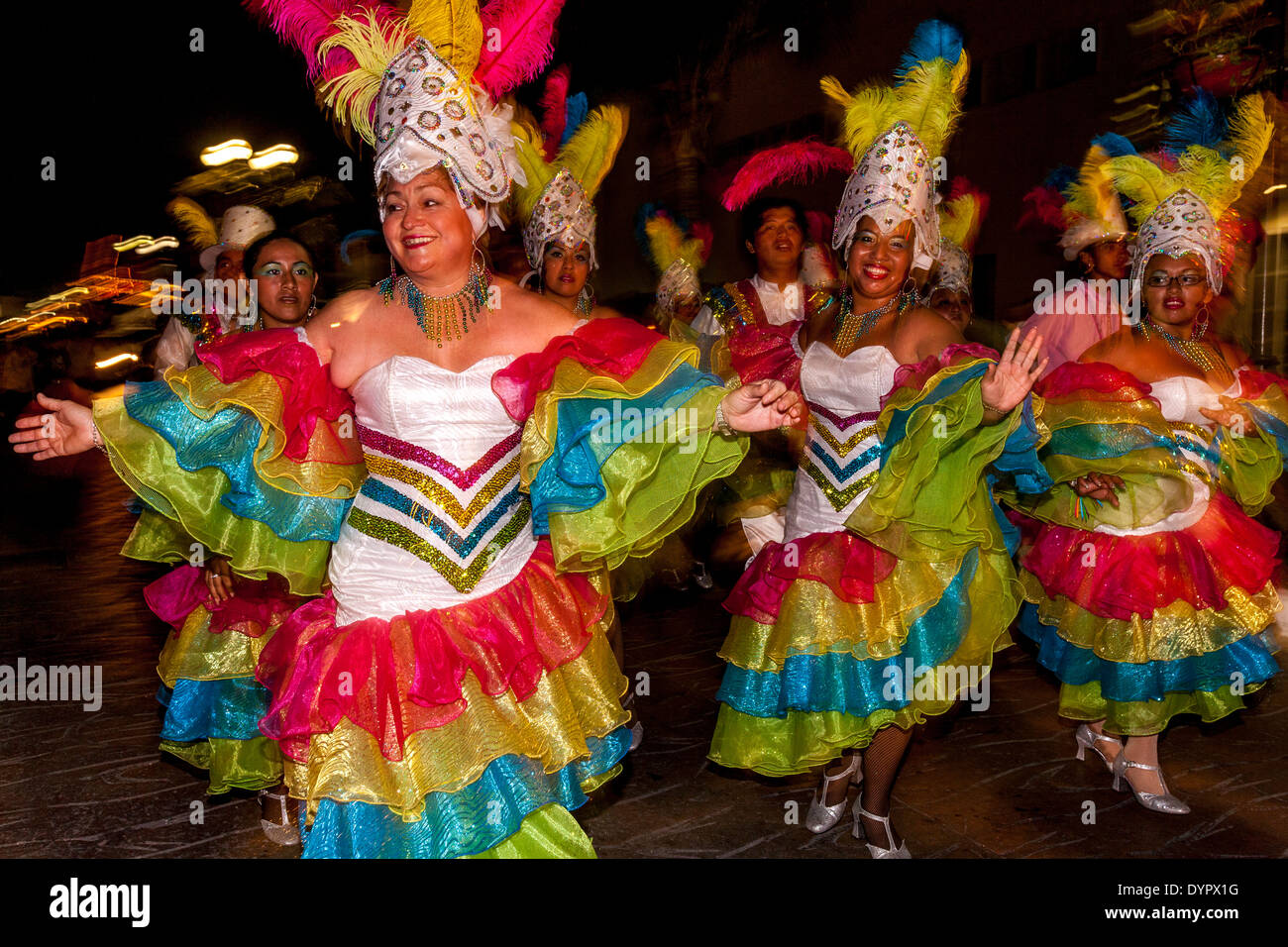 Street Parade, Cozumel Carnival, Cozumel Island, Quintana Roo, Mexico Stock Photo
