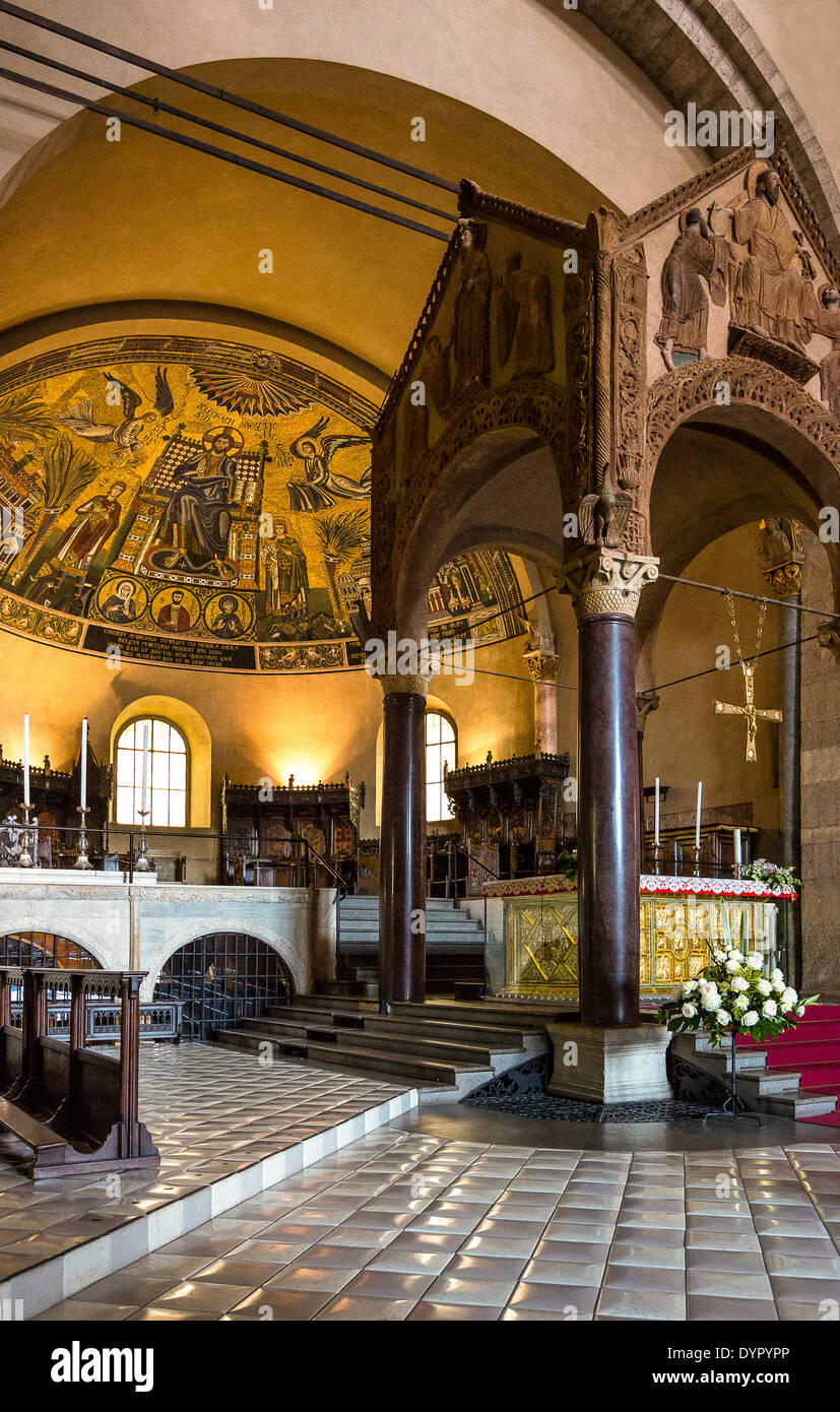 Milan, Italy. 23rd Apr, 2014. the Sant'Ambogio church interior Credit:  Realy Easy Star/Alamy Live News Stock Photo
