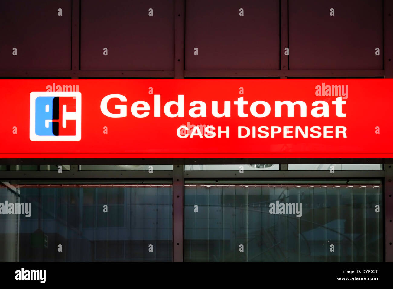 Cash Dispenser in the Munich Airport, Bavaria, Germany Stock Photo