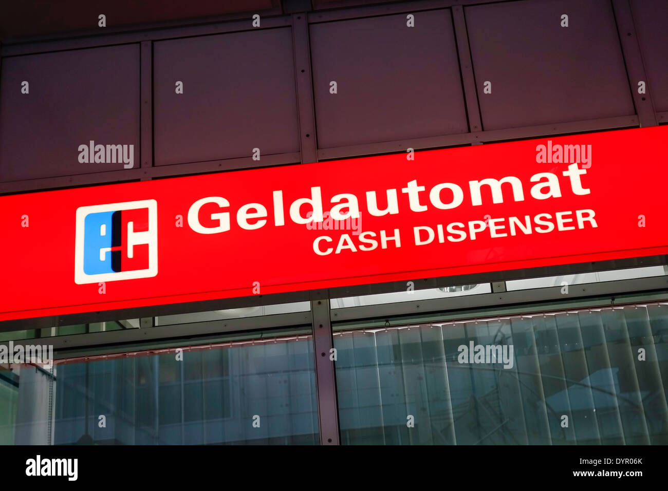 Cash Dispenser in the Munich Airport, Bavaria, Germany Stock Photo