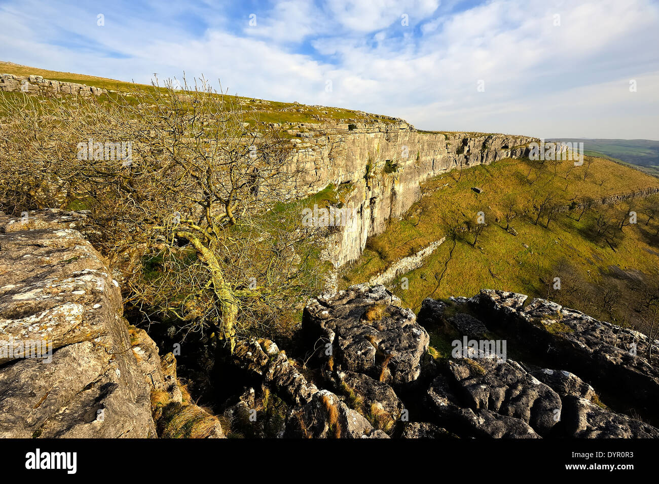 Limestone Cliff of Malham cove Stock Photo - Alamy