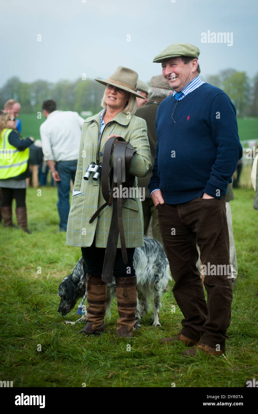 2 country people at point to point Stock Photo