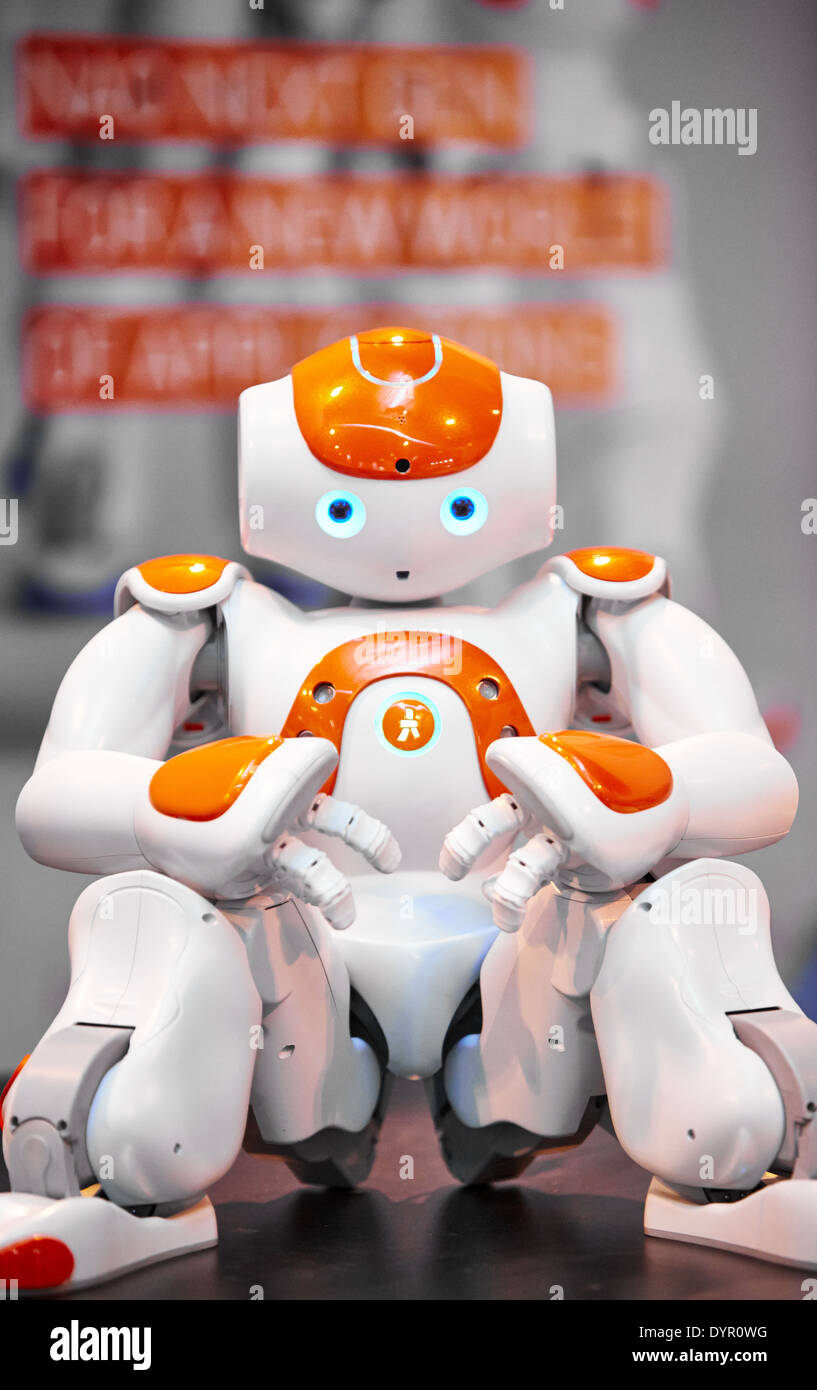 NAO humanoid robot made by Aldebaran Robotics pictured at the Gadget Show Live 2014 at the NEC Stock Photo