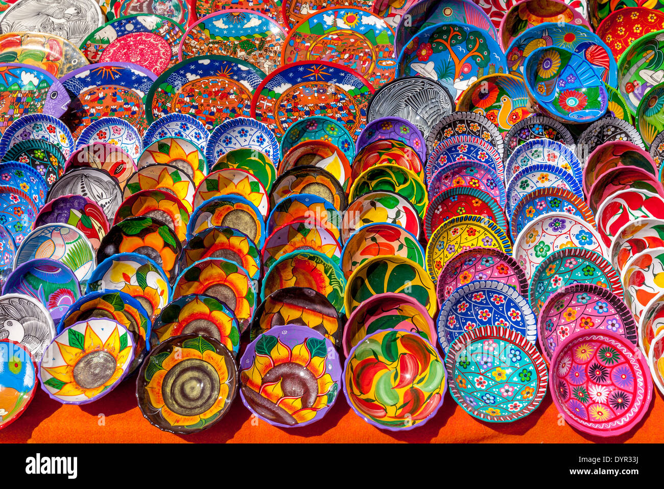 Colourful Handicrafts For Sale, Chichen Itza, Yucatan, Mexico Stock Photo