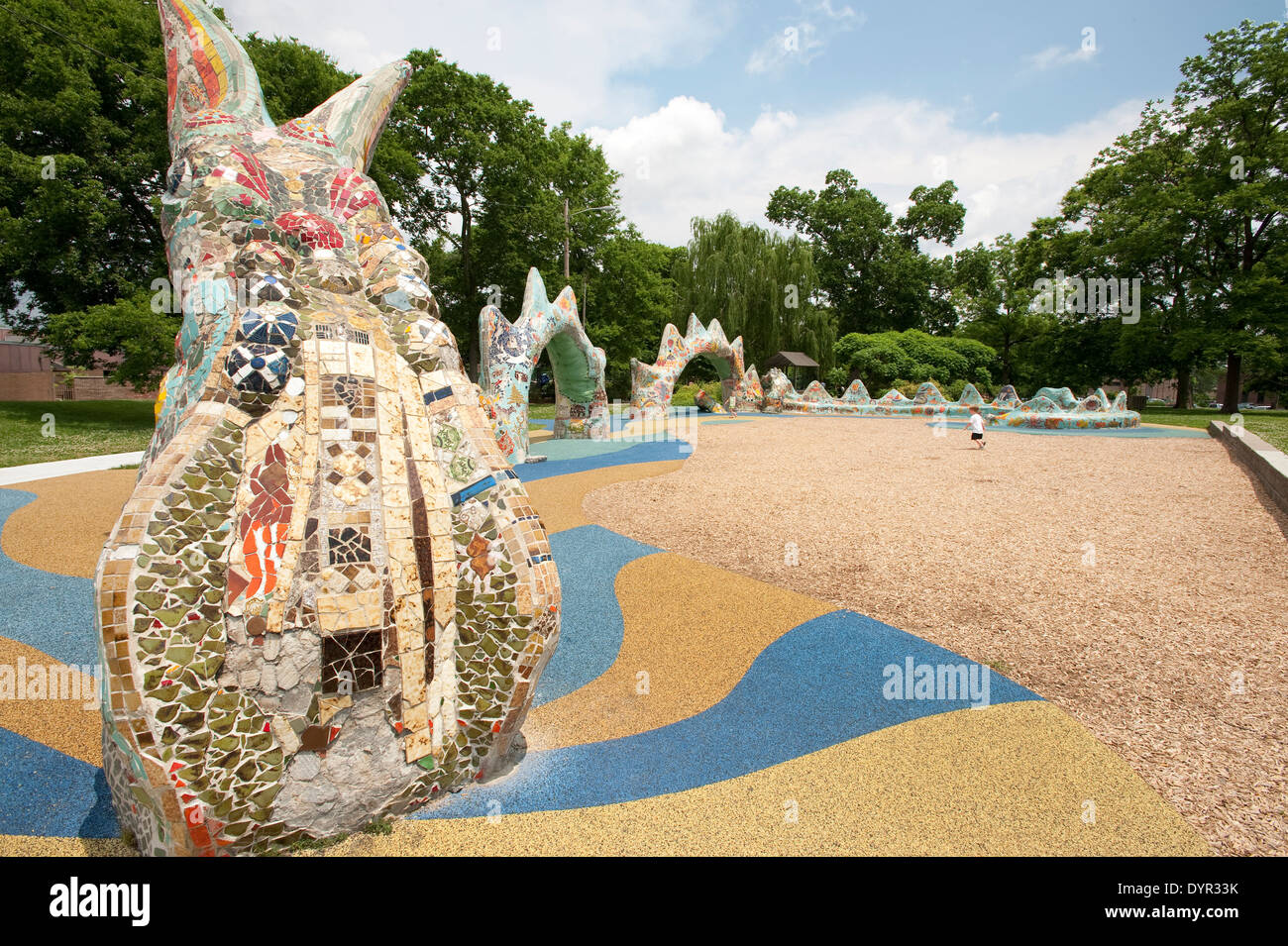 Dragon Sculpture, Fannie Mae Dees Park, Nashville Tennessee Stock Photo
