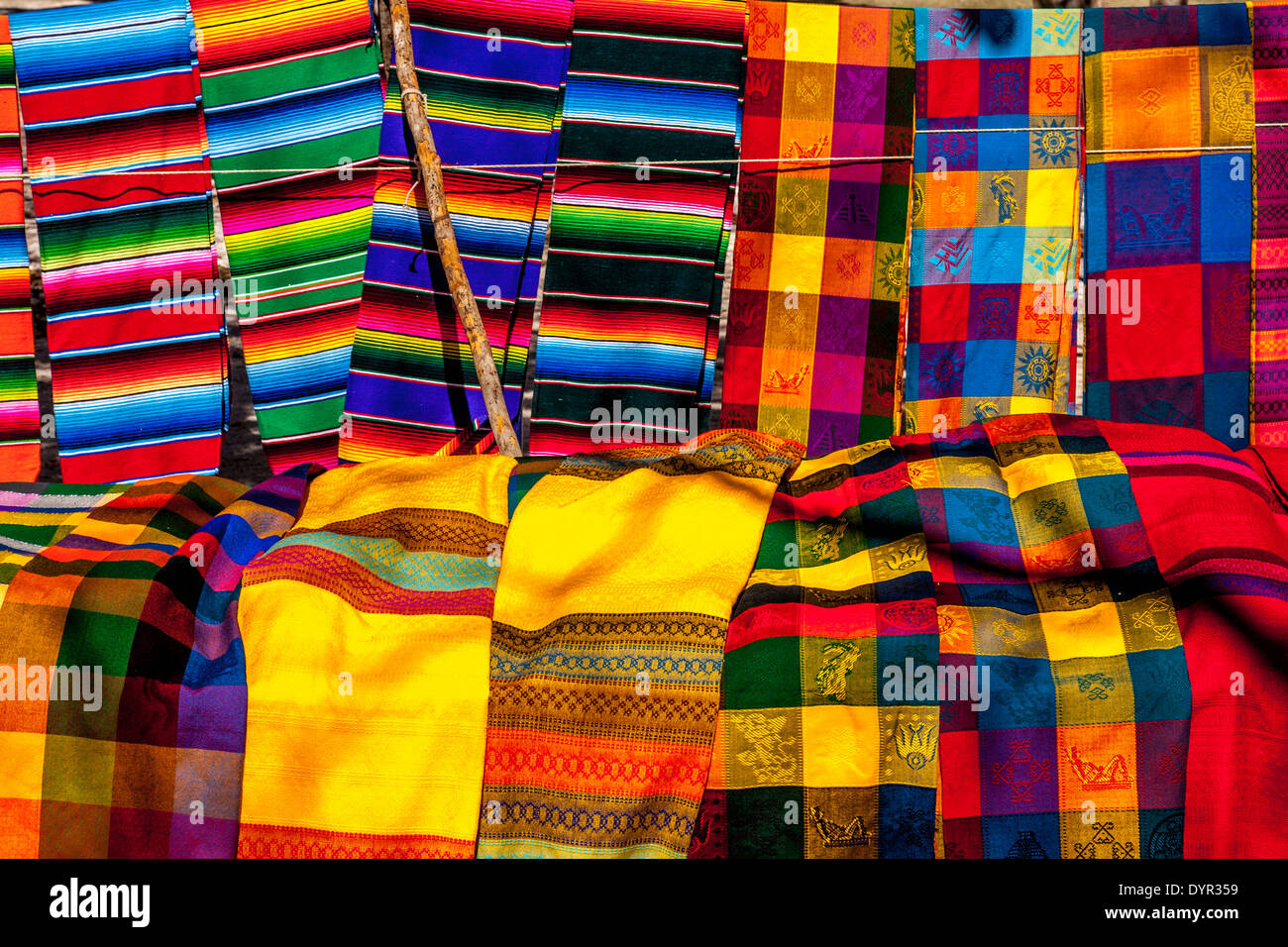Colourful Handicrafts For Sale, Chichen Itza, Yucatan, Mexico Stock Photo