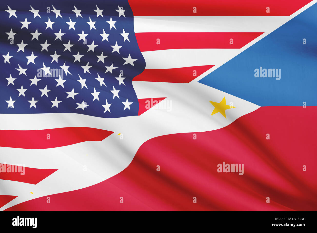 USA and Filipino flag. Part of a series Stock Photo Alamy