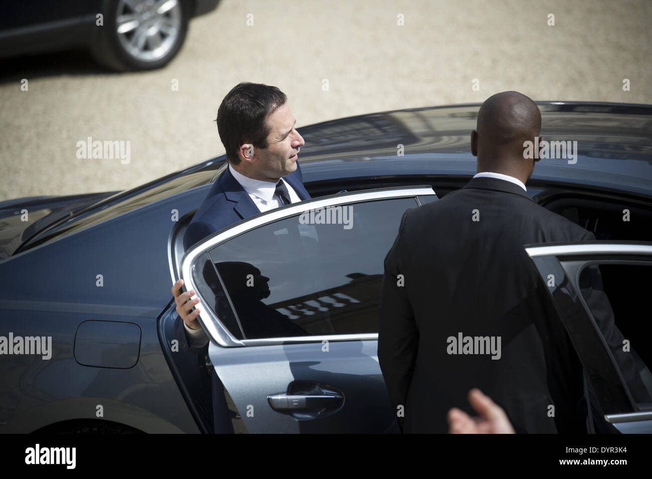 Paris, FRA. 23rd Apr, 2014. French Justice Minister Christiane Taubira leaves the Elysee palace on April 23, 2014, in Paris, after the weekly cabinet meeting. (Photo/Zacharie Scheurer) © Zacharie Scheurer/NurPhoto/ZUMAPRESS.com/Alamy Live News Stock Photo